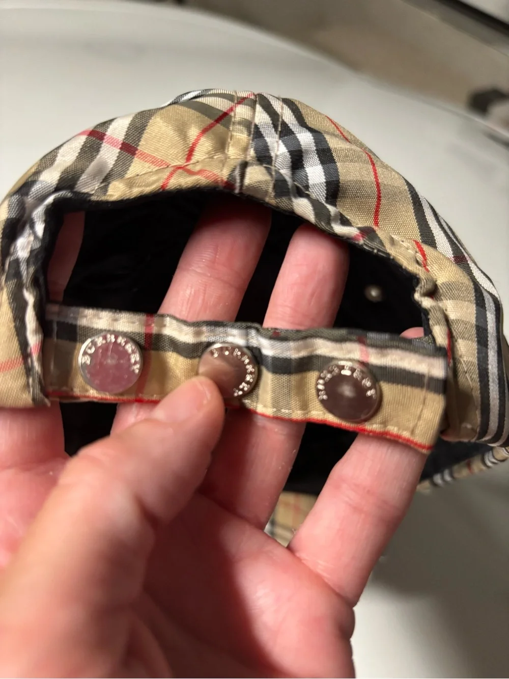 Burberry Vintage Check Baseball Cap in Beige, Black, White, Red